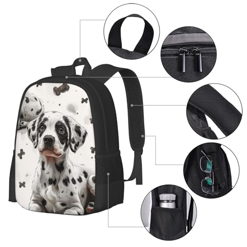 Large Capacity Digital Art Style Dog Pattern Design Backpack Large Multipurpose Bag Double Zipper Backpack Unisex 17 Inch4
