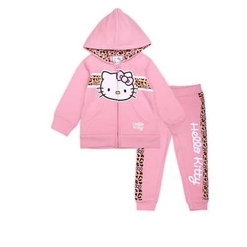 Image of Hello Kitty Sanrio Girls 2 Piece Zip Up Hoodie and Pants Set for Infant, Toddler, Little and Big Kids