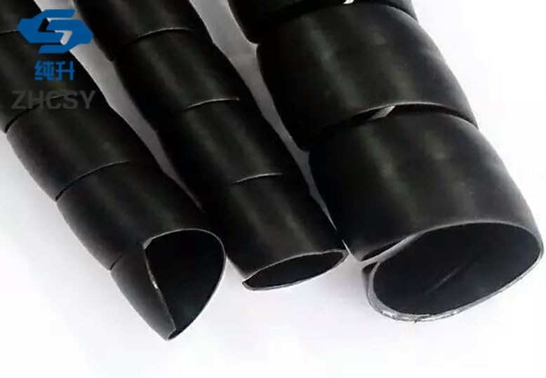 2M 32mm Spiral Wire Organizer Wrap Tube Flame retardant colorful spiral bands diameter Cable casing Cable Sleeves Winding pipe - (Color: Black)