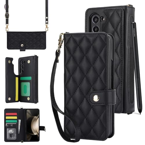 Coque Samsung Galaxy Z Fold 7 étui portefeuille anti rayure avec fermeture magnétique
