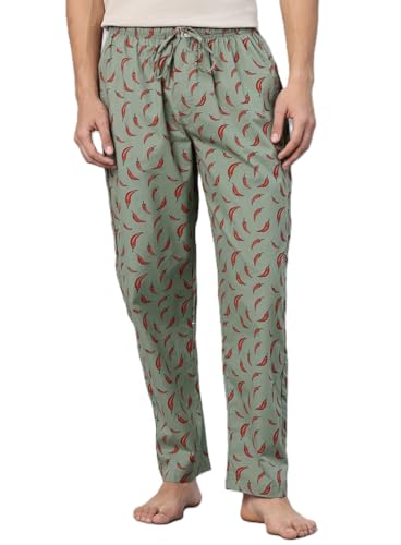 Image of Majestic Man Men's Printed Pure Cotton Lounge Pyjama | Comfort Fit | Elastic Waist with Drawstring | 3 Pockets | Button Closure
