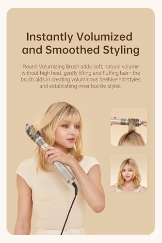 Image of Dreame AirStyle, 5-in-1 Hair Drying & Styling System for Curling, Smoothing, and Volumizing, 1200 Watts, Gold