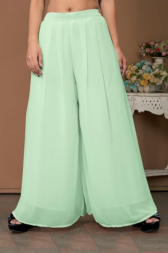 Image of Georgette Bonanza Soft Flared Palazzo (MID Waist)