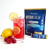 MegaCalm Raspberry Lemonade Drink Sticks – Cortisol Support with Magnesium Glycinate, Ashwagandha, L-Theanine, Vitamin D, Electrolytes – Sugar-Free – 30 Pack