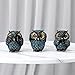Owl figurine and sculptures for shelf decor accents,3 wise Owl statue for living room bedroom decoration,Retro animal decor,boho gift for women bird lover,see no evil hear no evil speak no evil