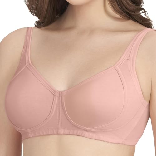 Image of Amante Women's Side Support Shaper Non-Padded Non-Wired Full Coverage Cotton Bra | Seamless Cups | Moisture-Wicking Fabric | High Support Everyday Bra
