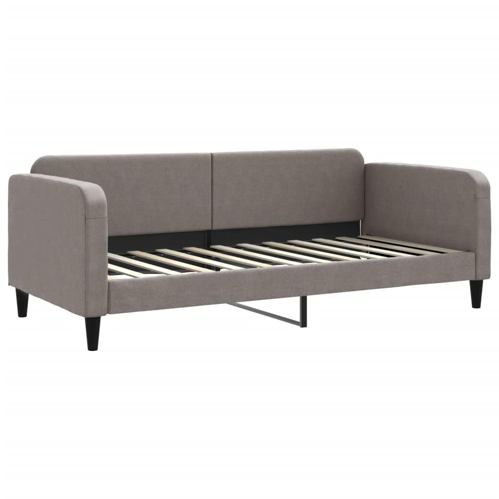 Brokky 354036 Letto da Giorno Tortora 90x200 cm in Tessuto Divano Letto,Giroletto, Singolo, Matrimoniale, Moderna