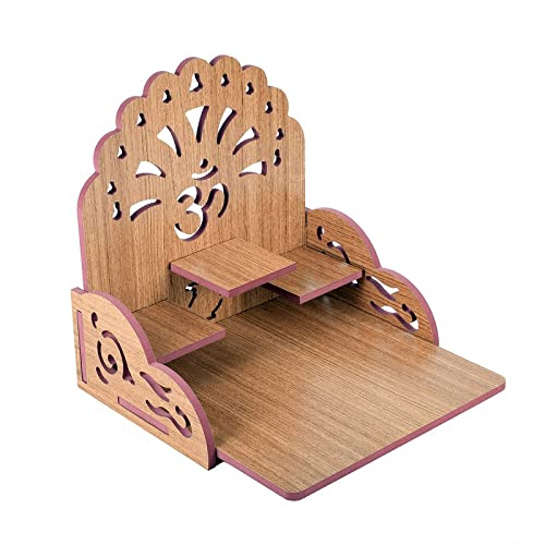 Krupasadhya Handmade Beautiful Wooden Temple/Home Temple/Puja Mandir/Wall Hanging and Table Top Home Mandir Temple/Home Decor Beautiful Wooden Temple 2
