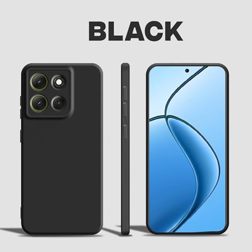 Image of Hupshy Liquid Silicone Back Cover Case for OnePlus Nord CE 6 Lite 5G | Soft Micro-Fibre Lining Inside | Camera Protection Bump | Shockproof Back Cover Case for OnePlus Nord CE 6 Lite 5G Black