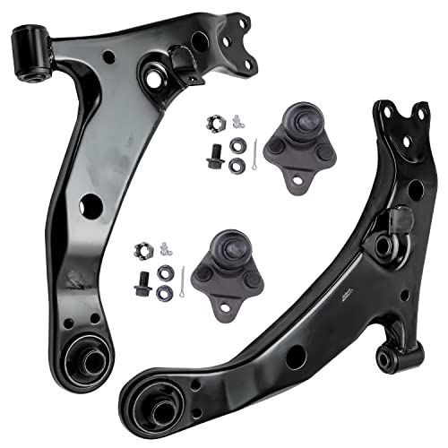 Image of Detroit Axle - Front 4pc Control Arms Kit for 1998-2002 Chevrolet Prizm 1996-1997 Geo Prizm, 2 Lower Control Arms 2 Suspension Lower Ball Joints 1999 2000 2001 Replacement
