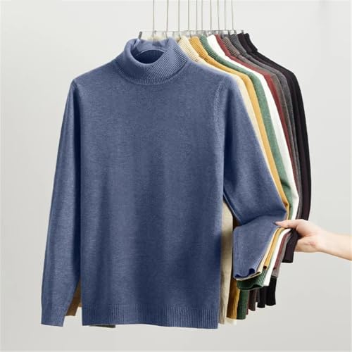 Men's Autumn Winter Turtleneck Sweater Knitting Pullovers Warm Slim Fit Casual Sweater3