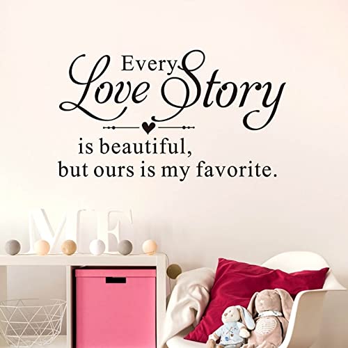 Wall Stickers, Home Decorations for Living Room, Every Love Story is Beautiful, Letters for Wall Decor Word Sticker Decal Peel and Stick for Classroom Home Bedroom Family Office Wall Art Decor