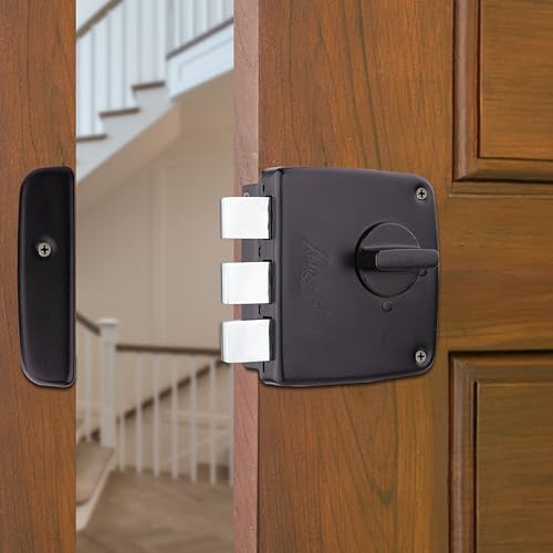 Image of Godrej Tribolt Compact 1CK DB | Triple Bolt Lock for Main Doors | 21mm Deadbolt | 60mm Backset | 3 Reversible Keys | Puller Ring Anti-Lockout | Textured Brown Finish | 5 Year Warranty