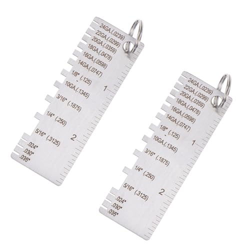 2pcs Herramienta Medidora para Soldadura Calibrador de Espesor de Metal Portátil Métrico miniatura 1