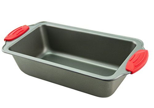 Boxiki Kitchen Loaf Pan- Premium Non-Stick Steel 85-Inch Loaf Pan Professional No-Stick Bakeware for Baking Banana Bread Meatloaf Pound Cake 85” x 45” x 275” with Silicone Handles