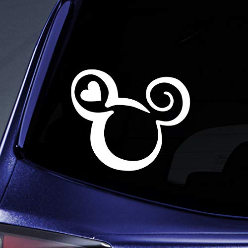 Bargain Max Decals Mouse Head Heart Outline Sticker Decal Notebook Car Laptop 5.5