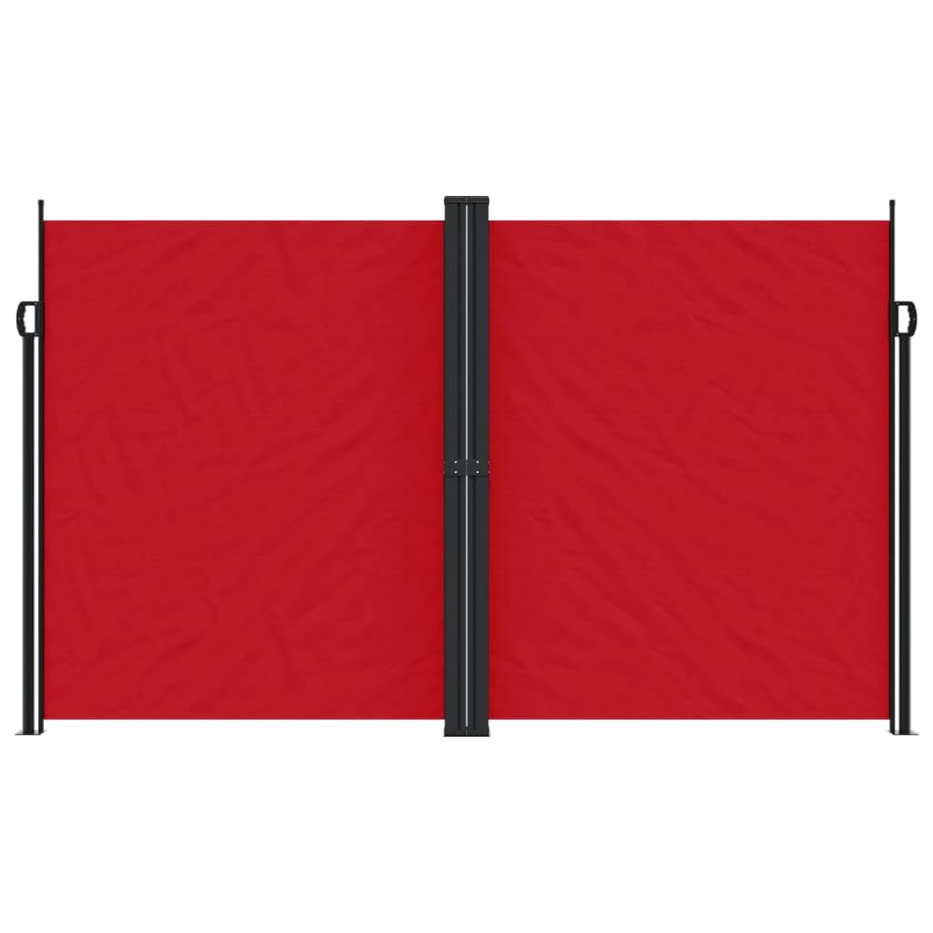 Tenda laterale estensibile, colore rosso, 200 x 1000 cm, resistente ai raggi UV, impermeabile, per balcone, terrazza, protezione da sguardi indiscreti, mobili da giardino, protezione dal