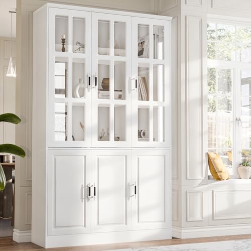 MEISSALIVVE 78.7" Tall Pantry Cabinet, Freestanding Kitchen Pantr...