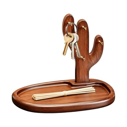 Uonguon Bandeja Multiusos | Organizador Rústico en Madera Decorativo | Portallaves Y Portacartera | para Entrada, Mesita Nocturna, Mesa, Escritorio, Organizador, Oficina, Hogar, Cumpleaños,