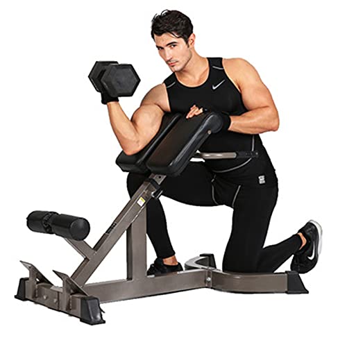 Romeinse stoel multifunctionele in hoogte verstelbare Romeinse stoel gewichtheffen bed sport stretching kruk krachttraining rugmachines hyperextensie Romeinse stoel (kleur: bruin, maat: 113x70x118 cm) - Image 4