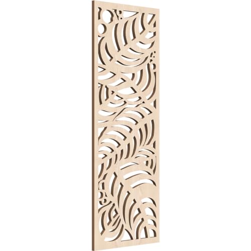 Image of 13 3 /8 inchW x 34 3 /8 inchH x 3 /8 inchT Mills Decorative Fretwork Wood Wall Panels, Red Oak