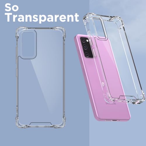 Image of Outlouders Back Cover for Samsung Galaxy S20 Fe 5G Clear Transparent PC + TPU Bumper Case with Raised Edges for Shockproof Protection (Transparent)