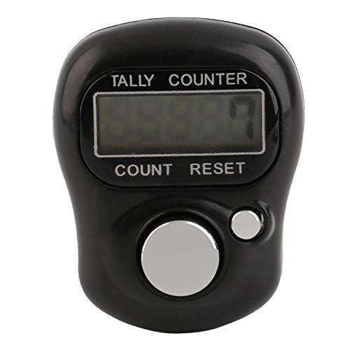 ttnight Mini Finger Counter LCD Electronic Handheld Tally Counter Clicker Digital Counter Manual Mechanical Clicker Number Lap Tracker Counter Counting Range 0-99999 - Black