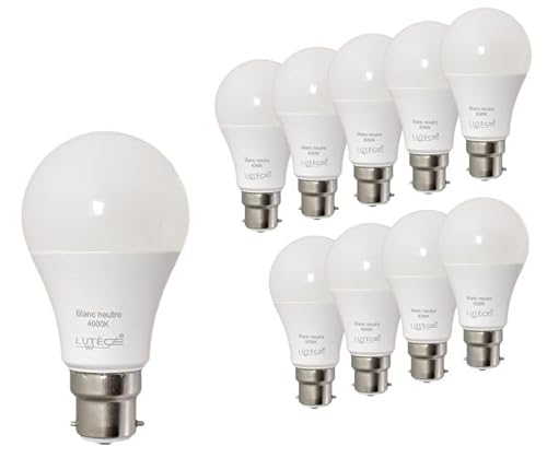 Lot de 10 ampoules LED 11,1W (équiv. 75W) B22 1055lm 4000K