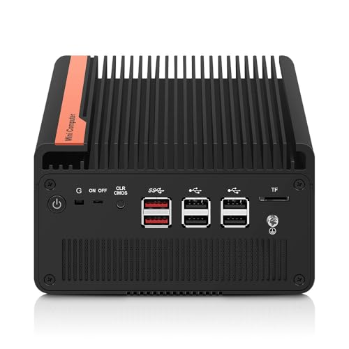 Image of All-Flash SSD Mini PC N100 NAS 5 M.2 Nvme Pocket NAS Small PC,4X2.5GbE LAN Mirco Desktop Computer 2HD 4K@60HZ,Router /QNAS /Firewall DDR5 for Office Business (Barebone, N150)