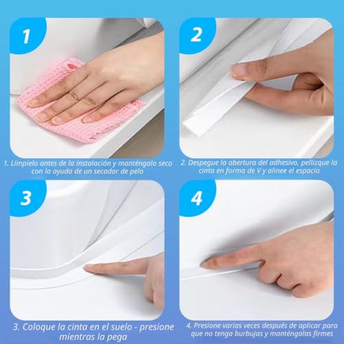 Miniatura 3 de Protección Autoadhesiva Para Bordes De Pared, Flexible Pvc Suave, Embellecedor Encimera Cocina, Rodapies Autoadhesivo, Protección De Bordes Para Ventanas, Paredes, Cocina, Azulejos 4cm X 8m