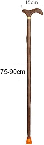 Miniatura 7 de Bastón de madera maciza con punta de goma, bastones de madera natural de moda para hombres y mujeres, ligero y fuerte capacidad de peso de 450