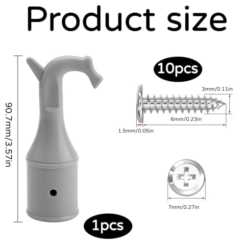 Dachboden Haken,Bodentreppe Ersatzteile,Bodentreppe Dachfenster Griffhaken,Stockhaken Für Dachfenster Stange Zum Öffnen, Dachbodenluke, Dachfenster, Skylight Window, Mit 10 Schrauben