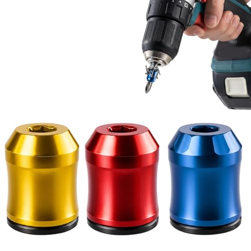 Magnetic Drill Bit Holder Magnetic Screw Holder with Three Drill Bits Magnetic Bit Holder for Screwdriver Tools Magnetic Screw Ring for Workshop Use Drill Bit Holder with Quantum Grip Strong Magne
