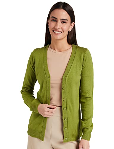 Image of Amazon Brand - Symbol Women's Acrylic V Neck Regular Fit Cardigan Sweater (Available in Plus Sizes)