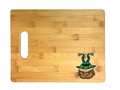 Hungry for Frogs Baby Troll Imp Psychic Black Hole Man Parody 3D COLOR Printed Bamboo Cutting Board - Wedding, Housewarming, Anniversary, Birthday, Mother's Day, Gift