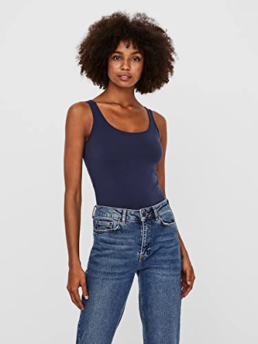VERO MODA Damen Tank Top VMMaxi My Soft Long Basic Damentop 10185110 Black iris S – Ansicht 2