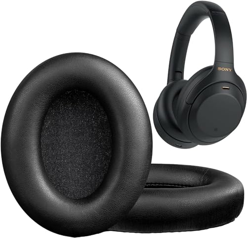 Replacement Earpads Compatible with Sony WH-1000XM4 (WH1000XM4) Headphones, Soft Protein Leather Ear Pads Cushions with Noise Isolating Memory Foam, Without Affecting Sensor (Black) - Image 2