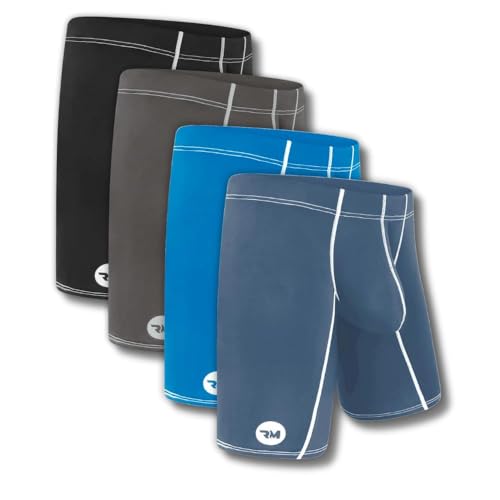 Real Men Athletic Underwear with ABCD Pouch - 1, 3 or 4 Pack with 6, 7 and 9 inch Inseam Nylon Boxer Briefs - XS to 5XL