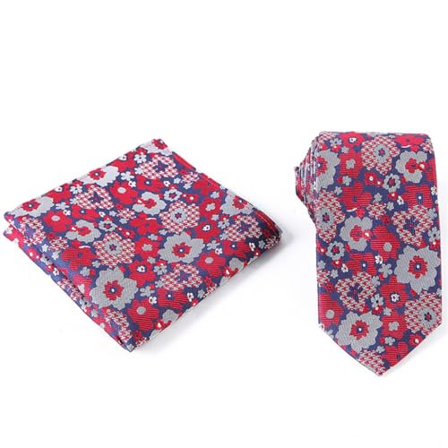 Corbata de seda con diseño tejido rojo para hombre miniatura 2