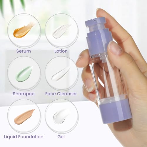 RONRONS 1oz 30ml Airless Pump Bottles, Refillable Leak Proof Travel Pump Bottle Toiletry Cosmetic Skincare Containers for Lotion Toner Gel Foundation (3 Pieces)2