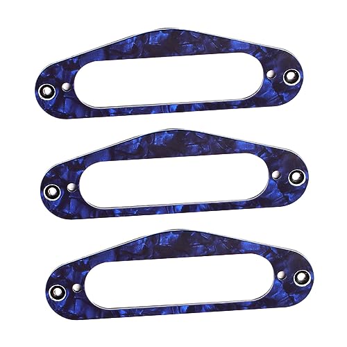 Abaodam 3個 ピックアップ取り付けリング エレキギターエレキギターアクセサリー ネックピックアップカバー ハムバッカーフレーム フレーム Blue