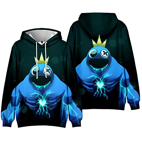 Rainbow Friends Sudaderas con capucha Rainbow Friends Disfraz Rainbow Friends Cosplay Sudaderas con bolsillo canguro para niños y adultos fans Cover