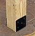 U Shape Fence Post Holder Ground Spike Post Anchor Metal Black Powder Coated 4 Inches x 3.5 Inches Concrete Post Anchor Deck Post Base,4 Pack