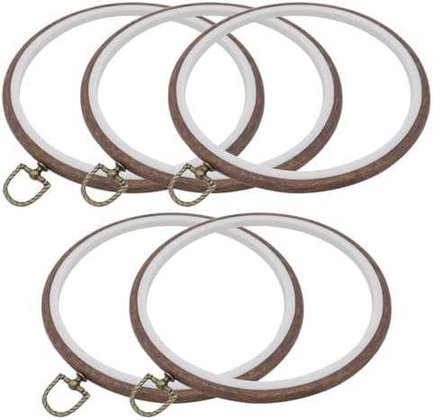 Joyangy 5 Pcs 8 Inch Embroidery Hoops, Round Imitated Wood Cross Stitch Hoop Rings for Art Craft Sewing, Circle Display Frame Kits for Embroidery Handy DIY Ornaments Decoration Joyangy 5 Pcs 8 Inch Embroidery Hoops, Round Imitated Wood Cross Stitch Hoop Rings for Art Craft Sewing, Circle Display Frame Kits for Embroidery Handy DIY Ornaments Decoration