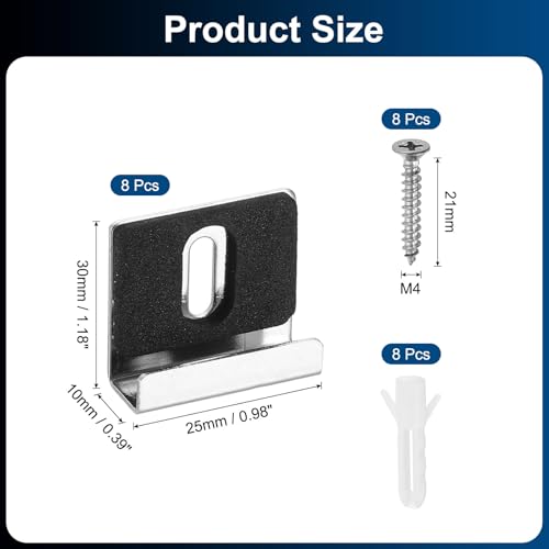 Clips de support de miroir en métal robuste pour montage mural chic - 3