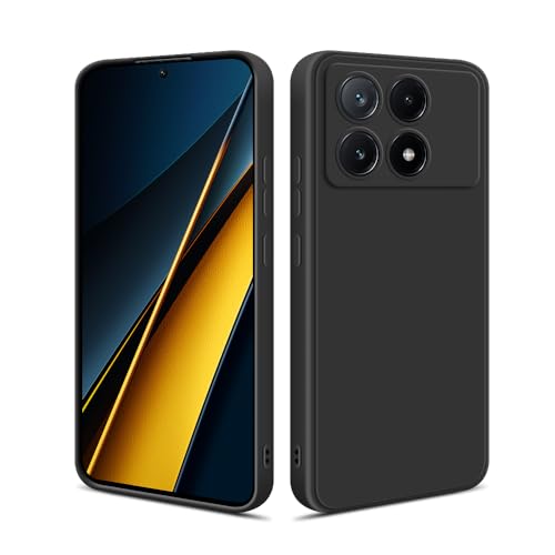 HS Products HSP Funda para Xiaomi Poco X6 5G [Resistente al Polvo] Carcasa Protectora Silicona TPU | Anti-arañazos Antigolpes Anti-Choques | Protección de cámara | Suave Blanda Delgada Case | Negro