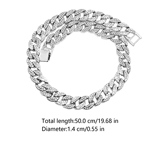 Colar de Corrente Cubana de Elos de Gelo Corrente de Corrente de Gelo para fora Colar de Pedra de Jó