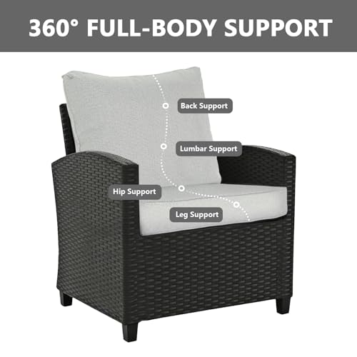 Goodgoods 24 x 28 Outdoor Patio Deep Seat Cushions 2-Pack, 1000+ Hours Fade-Resistant & Water-Resistant Outdoor Furniture Chair Cushions with 30D High-Resilience Foam for Sofa Chair, Gray by Goodgoods - Used condition - Image 4
