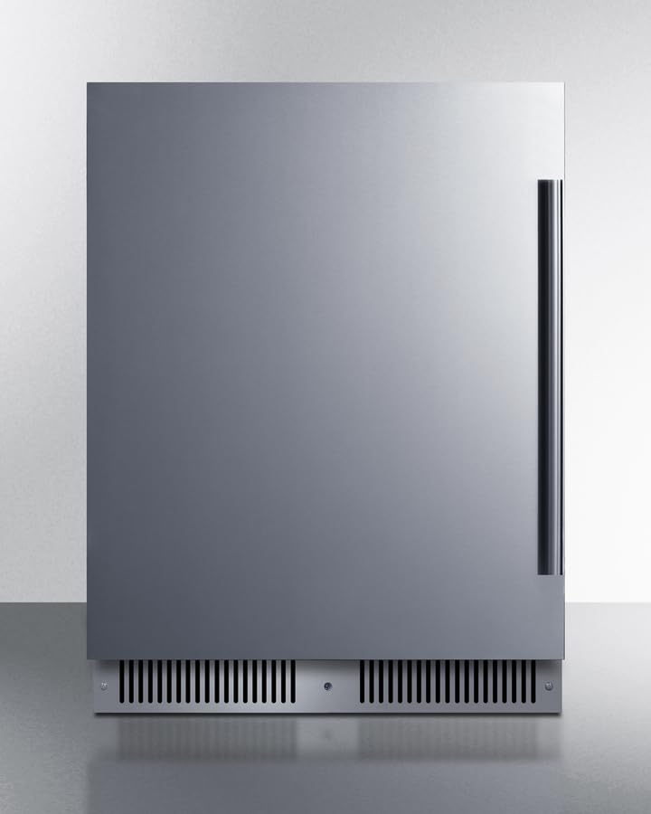 Summit 24” Refrigerator, 3.3 Cu.Ft. Capacity, Built-In Refrigerator Undercounter, Shallow 18” Depth, Stainless Steel- Sdhr2444lhd (Left Handed Door Swing) on Fridge.com - View 2