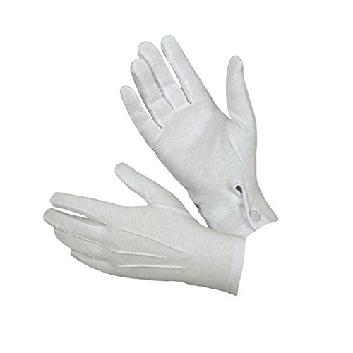 1pair white cotton formal tuxedo honor guard parade santa gloves